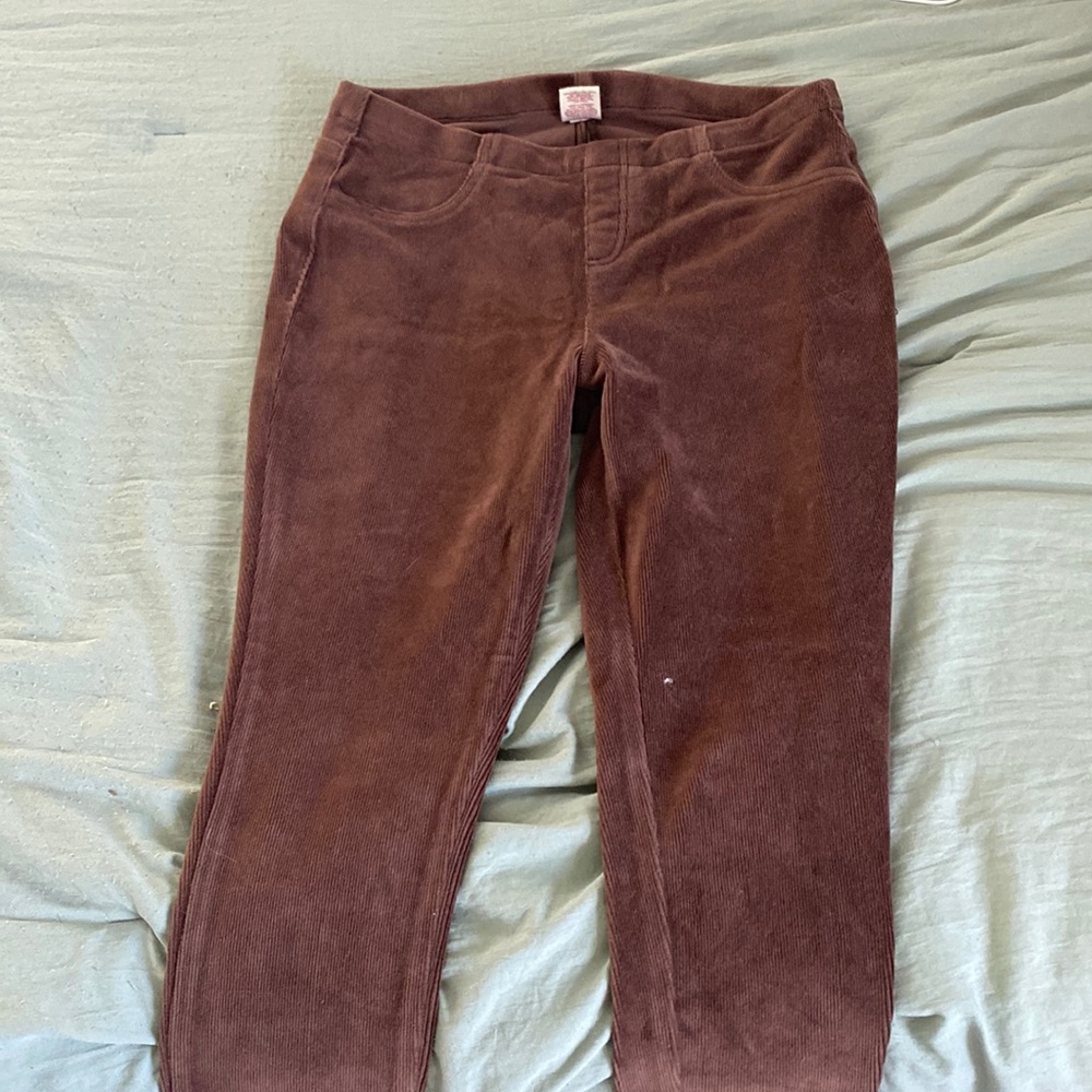 velvet brown faded glory leggings, size M (8-10)